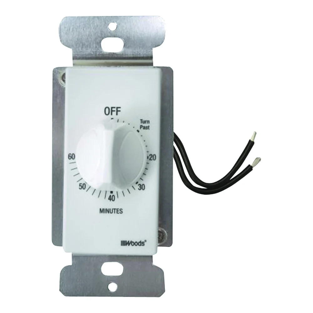 59717 Countdown Timer, 20 A, 125 V, 2500 W, 60 min Time Setting, White - Woods