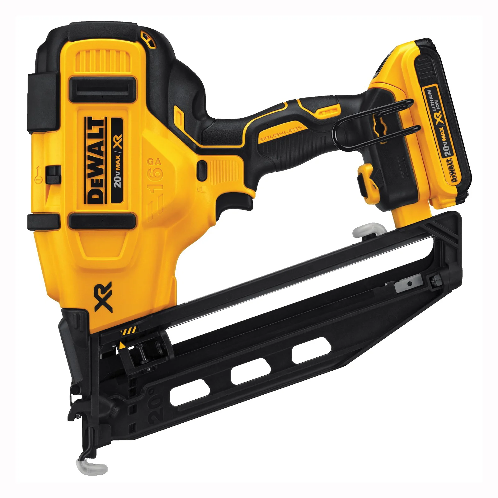 DCN660D1 Nailer Kit, Battery Included, 20 V, 2 Ah, 110 Magazine, 20 deg Collation, Glue Collation, 16 ga Nail - DEWALT