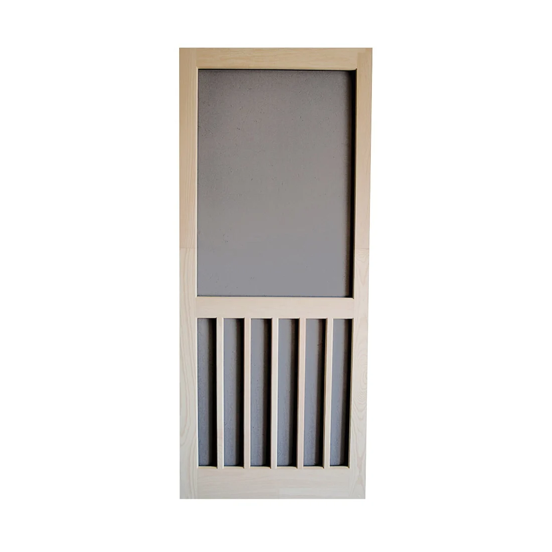 32 in x 80 in, 5 Bar, Finger Joint Wood, Screen Door - Screen Tight