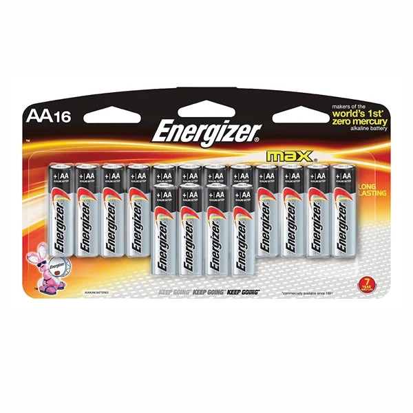 E91 E91LP-16, 1.5 V Battery, AA Battery, Alkaline, 16 pk, 10 Year life