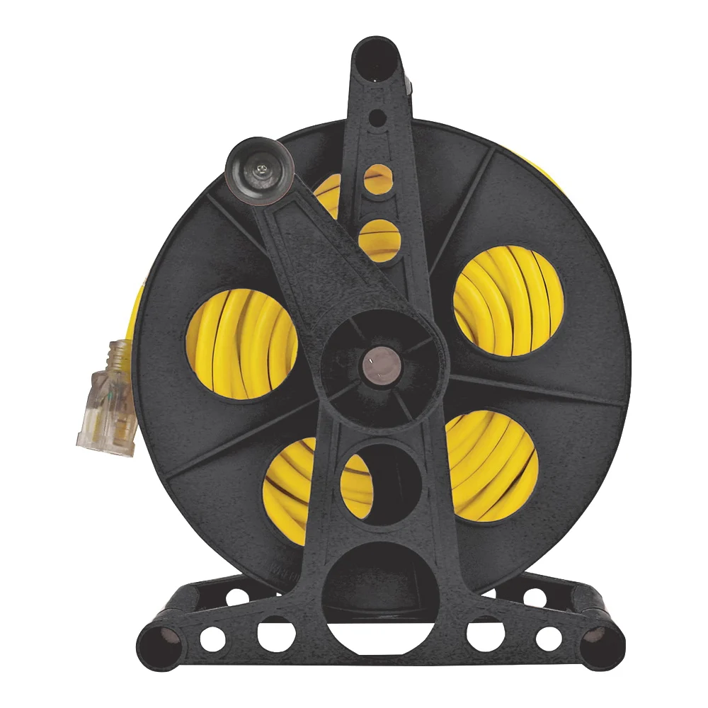 ORCR3002 Cord Storage Reel with Stand, 100 ft L Cord, 16 AWG Wire, Black - PowerZone