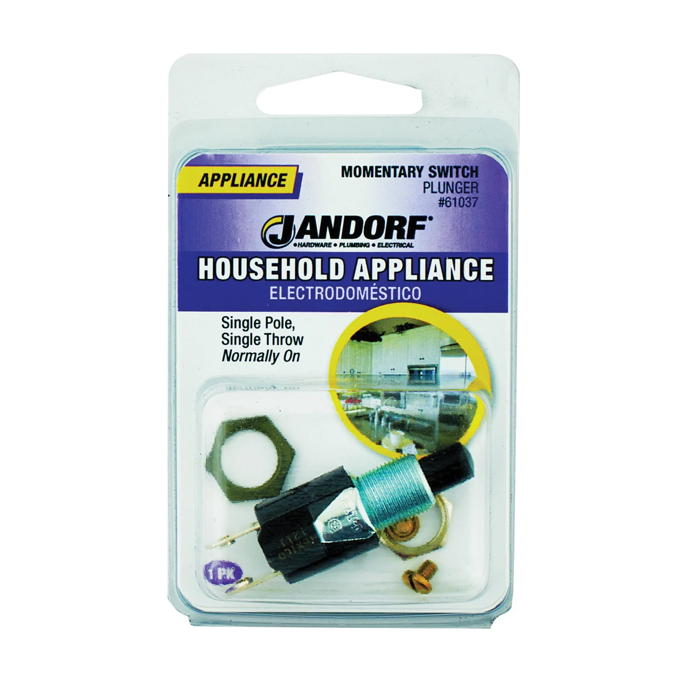 61037 Switch, 0.25/0.75 A, 125/250 V, SPST, Screw Terminal, Black - Jandorf