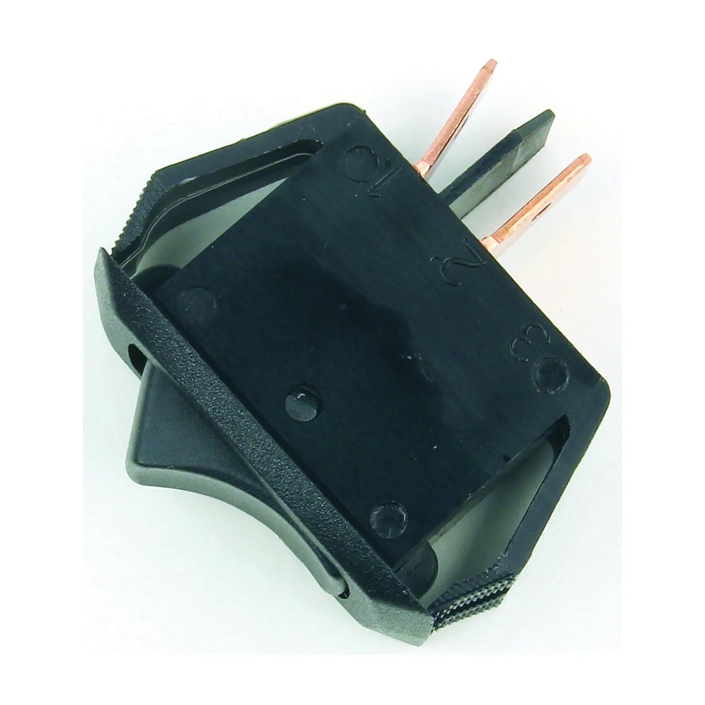 61104 Rocker Switch, 10/16 A, 125/250 V, SPST, Tab Terminal, Black - Jandorf