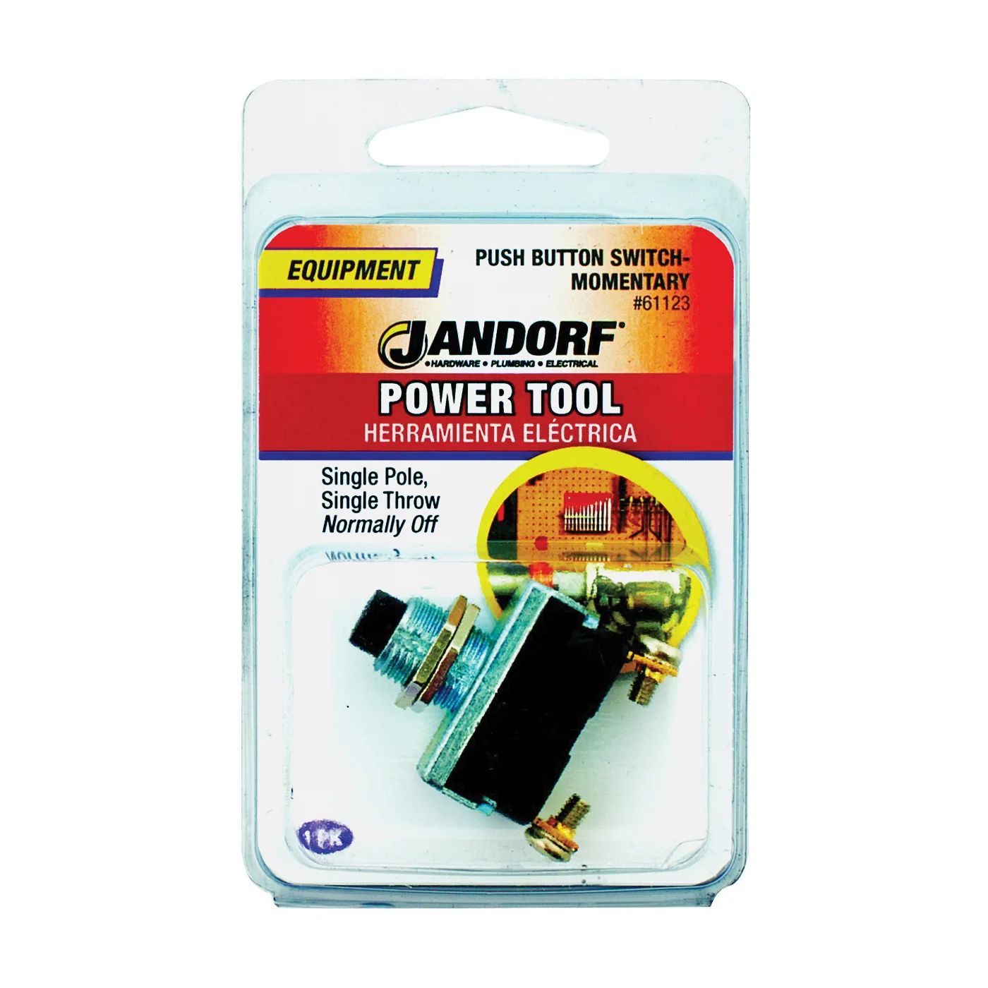 61123 Switch, 16/10 A, 125/250 V, SPST, Screw Terminal, Black - Jandorf