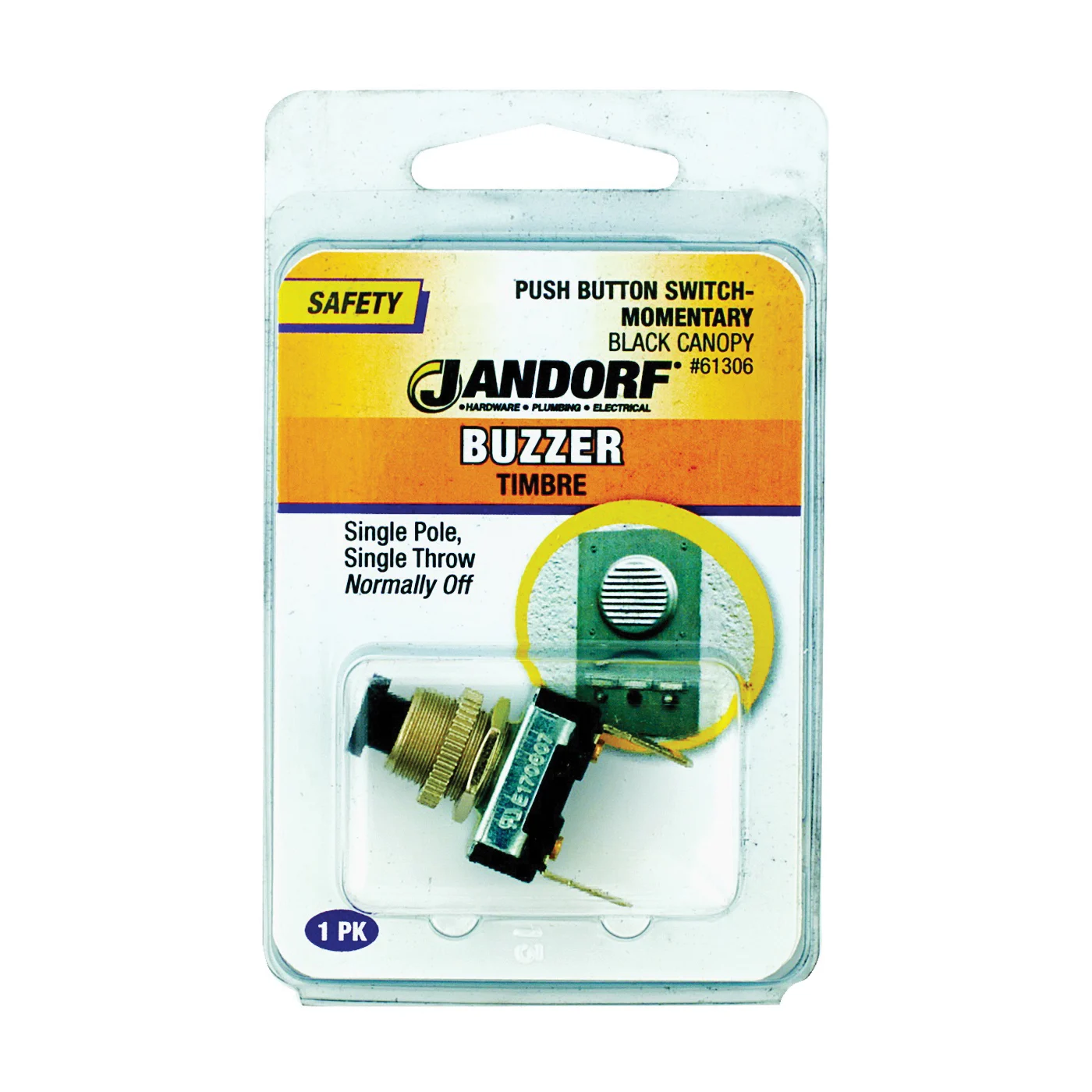 61306 Switch, 3/6 A, 120/240 V, SPST, Screw Terminal, Black - Jandorf