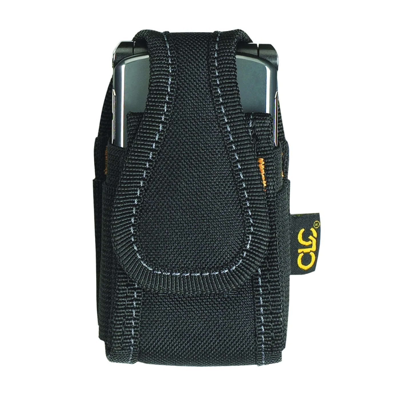 5124 Cell Phone Holder, 4 in L, For: 2-1/4 in Belt, 1-Pocket, Polyester, Black