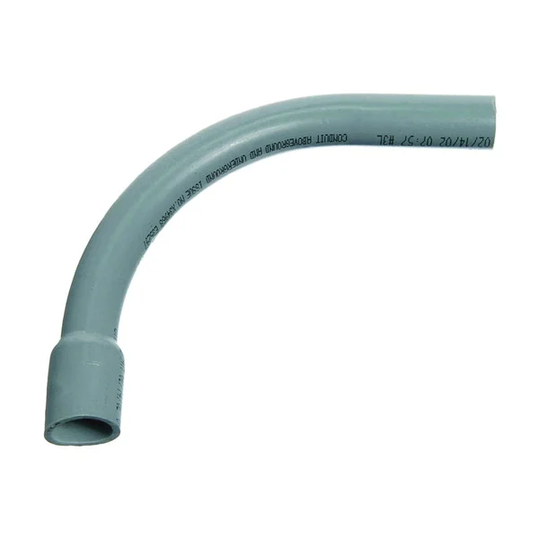 UA9ALB-CAR Elbow, 3 in Trade Size, 90 deg Angle, SCH 40 Schedule Rating, PVC, Bell End, Gray, 1/PK