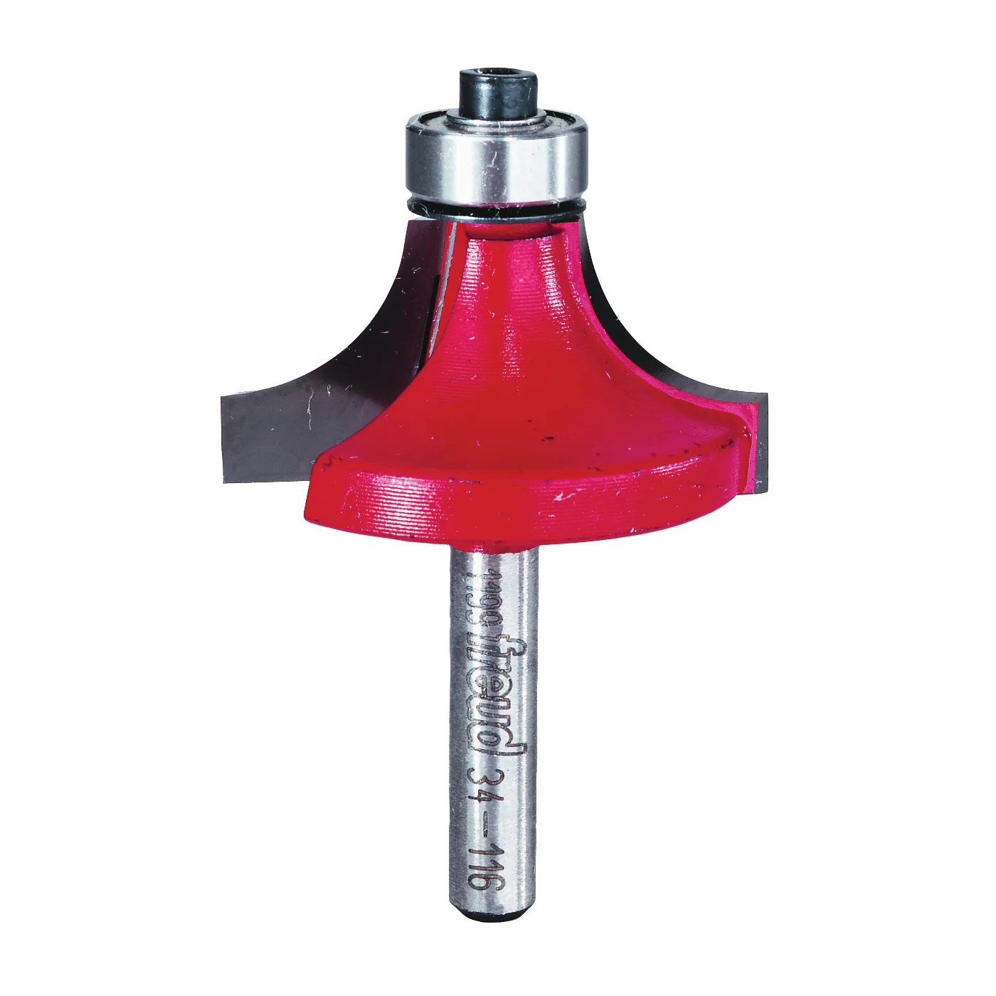 34-116 Series Router Bit, 1/2 in Dia, 1-1/2 in Dia Cutter, 2-1/2 in OAL, 1/4 in Dia Shank, 4-Cutter, Carbide