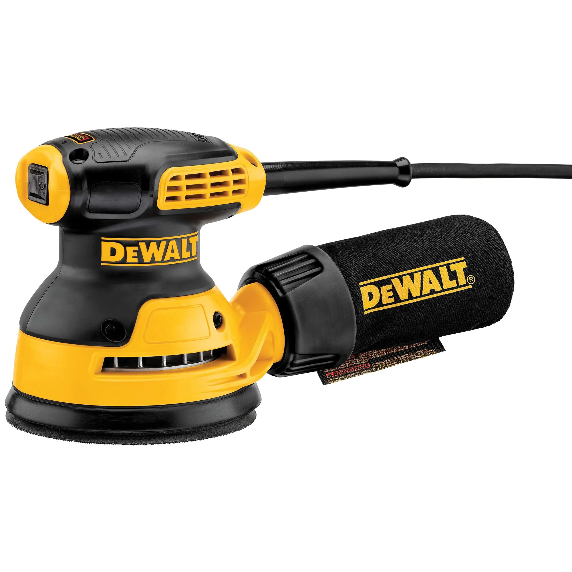 DWE6421K Random Orbit Sander, 3 A, 5 in Pad/Disc, 8-Hole, Hook and Loop Pad/Disc