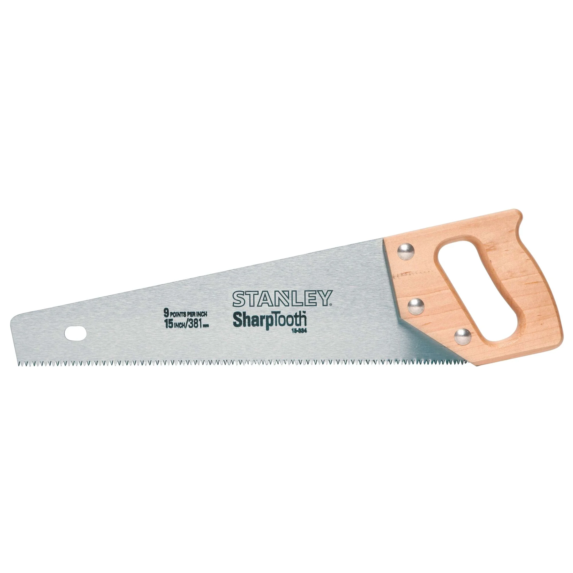 15-334 Handsaw, 15 in L Blade, 8 TPI, Steel Blade, Extra Wide Handle, Wood Handle