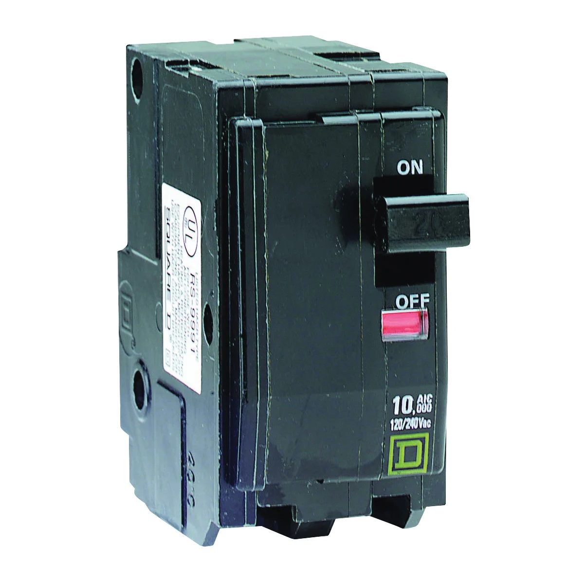 QO QO250CP Circuit Breaker, Mini, 50 Amp, 2 -Pole, 120/240 VAC, 48 VDC, Plug Mounting, Black