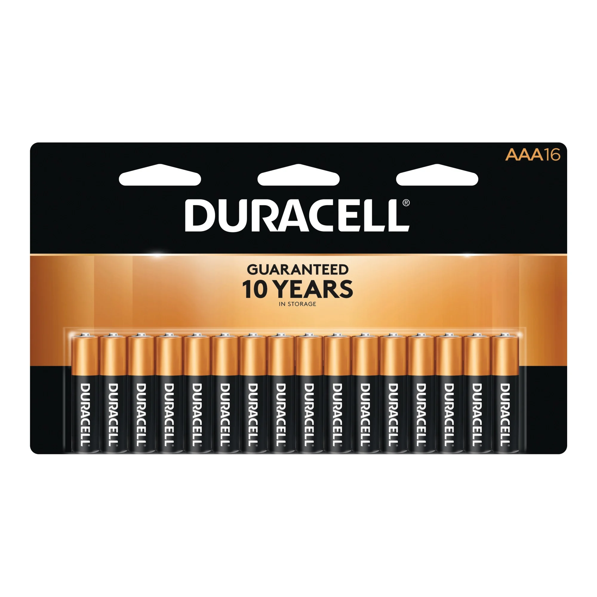 MN2400B16, 1.5 V Battery, AAA Battery, Alkaline, 16 pk, 10 Year life - Duracell