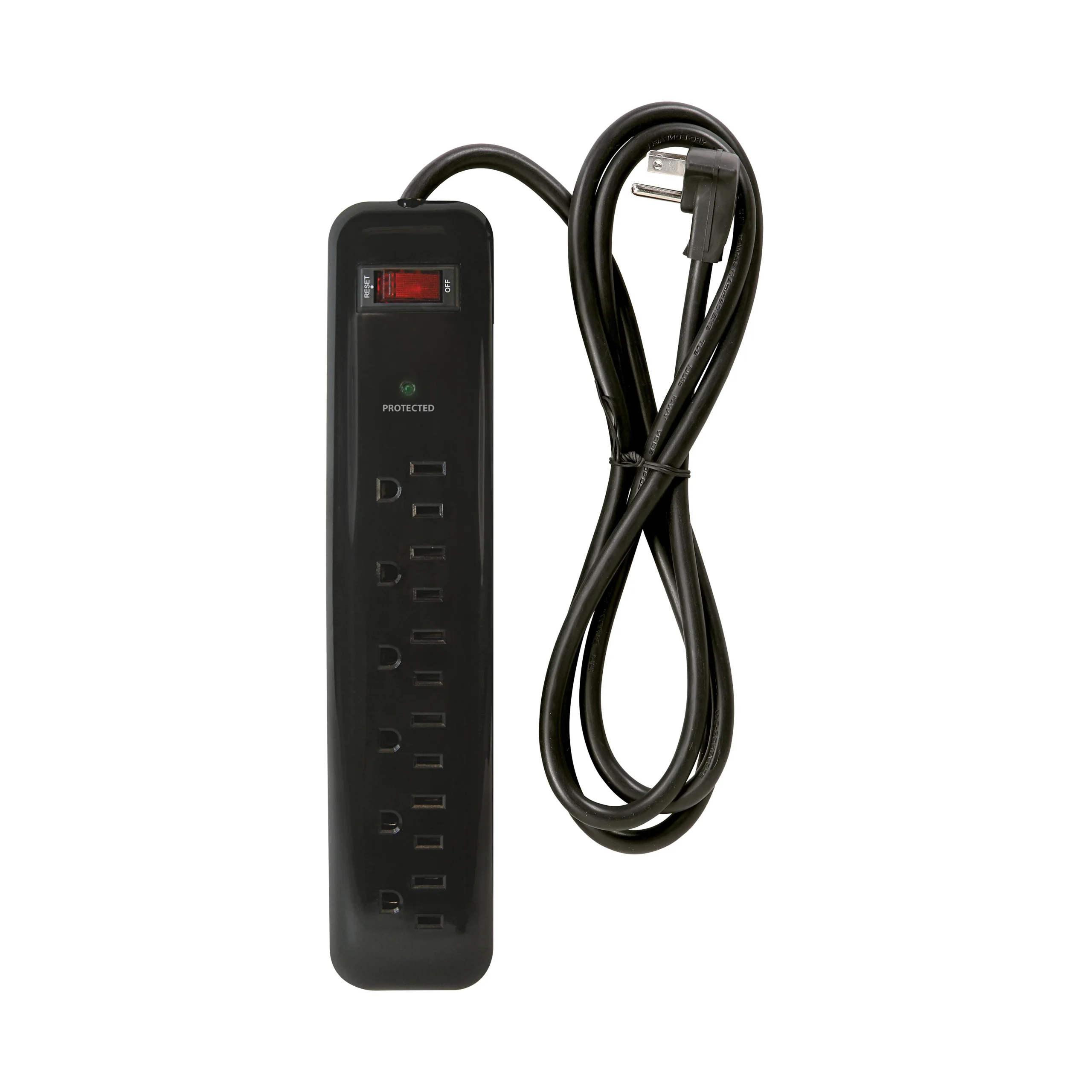 OR802225 Surge Protector Tap Strip, 125 V, 15 A, 6-Outlet, 1000 J Energy, Black