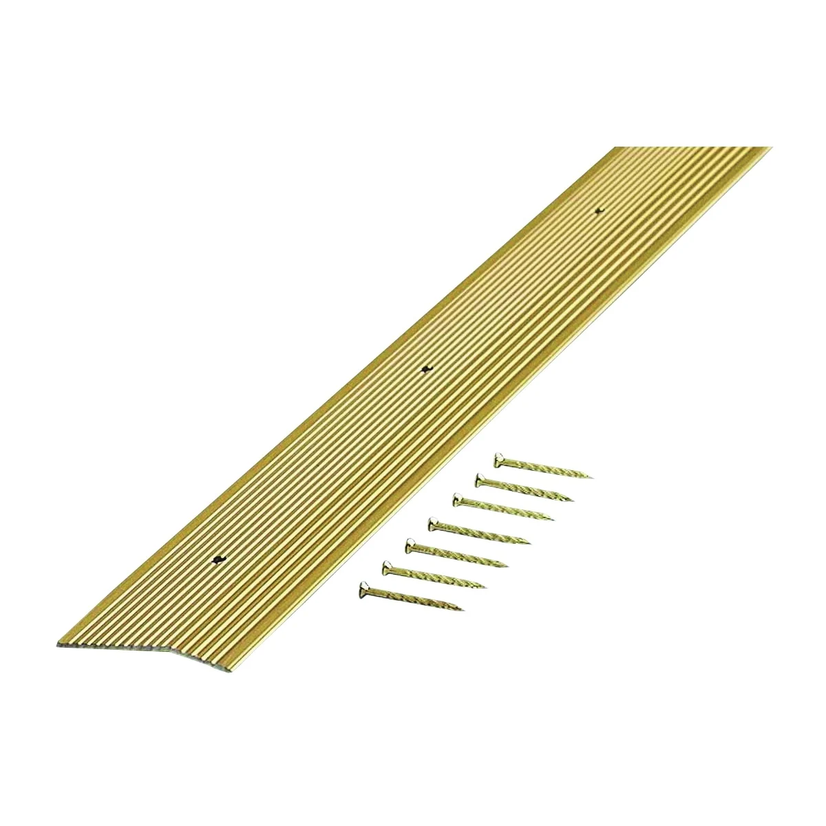 79251 Carpet Trim, 72 in L, 2 in W, Fluted Surface, Aluminum, Satin Brass - M-D