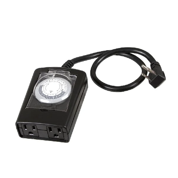 TM1613DOLB Heavy-Duty Mechanical Timer, 15 A, 24 Cycles, Black