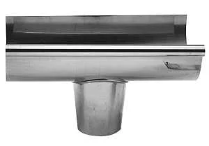 DE2653 Gutter, 5-1/2 in H x 10 in W x 5-1/4 in L, Half-Round, Steel, Galvanized, Metallic