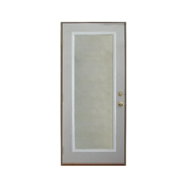 32 in x 80 in, Fullview, 1 Lite, Steel, Primed, Exterior Prehung Door, Left Hand, Yellow Zinc Hinges - McCOY'S