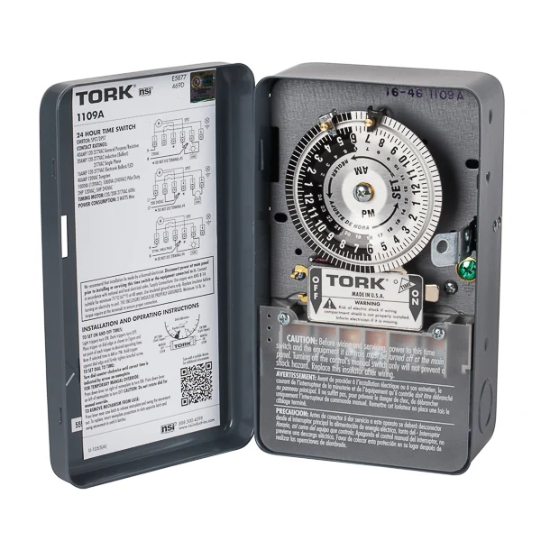 1100 Series 1109A Timer Switch, 40 A, 24 hr Time Setting - Tork