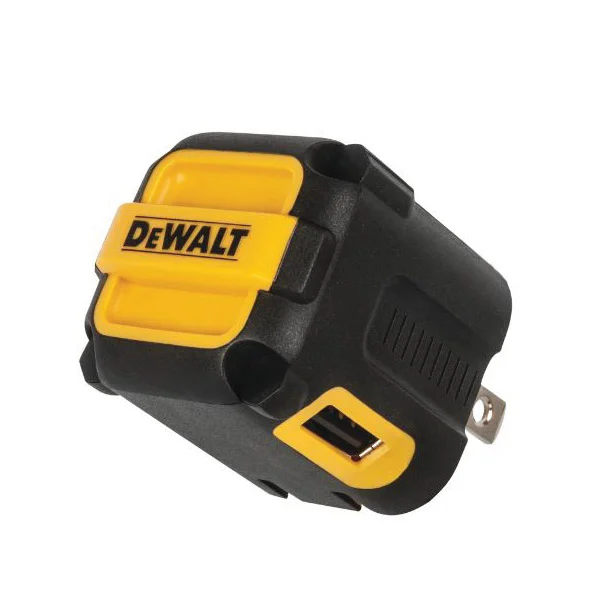 131 0849 DW2 USB Charger, Black/Yellow, For: Android and iOS Devices, 2.4 A Charge, 120 min Charge - DEWALT