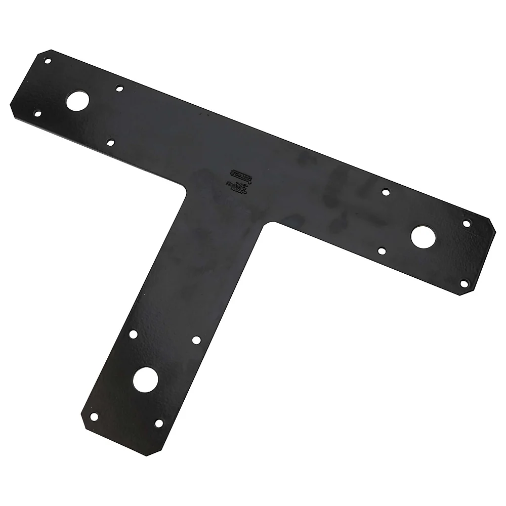 N266-472 T-Plate, 8 in L, 12 in W, Steel, Powder-Coated, Nail Mounting
