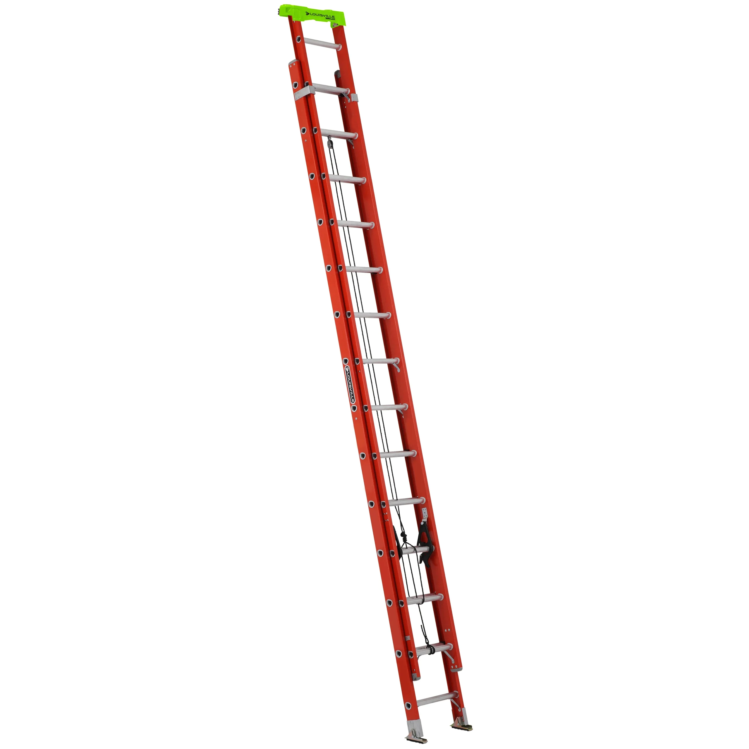 L-3022-PT Series L-3022-28PT Extension Ladder, 27 ft 7 in H Reach, 300 lb, 1-1/2 in D Step, Fiberglass