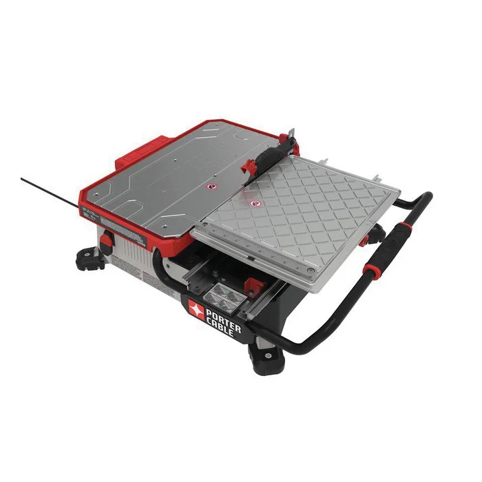 PCE980 Table Top Wet Tile Saw, 120 V, 6.5 A, 1300 W, 7 in Dia Blade, 17-1/2 in Ripping