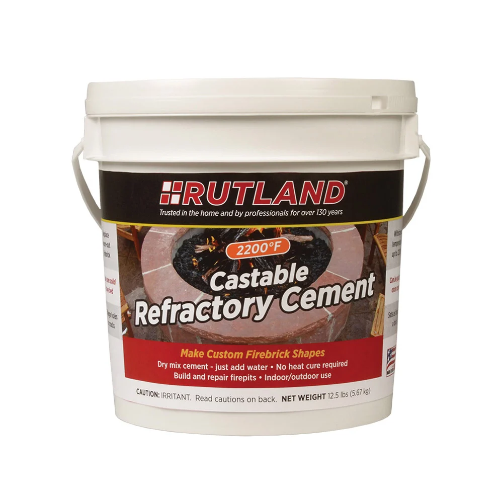 600 Refractory Cement, Brown/Gray, Solid, 12.5 lb, Tub - Rutland