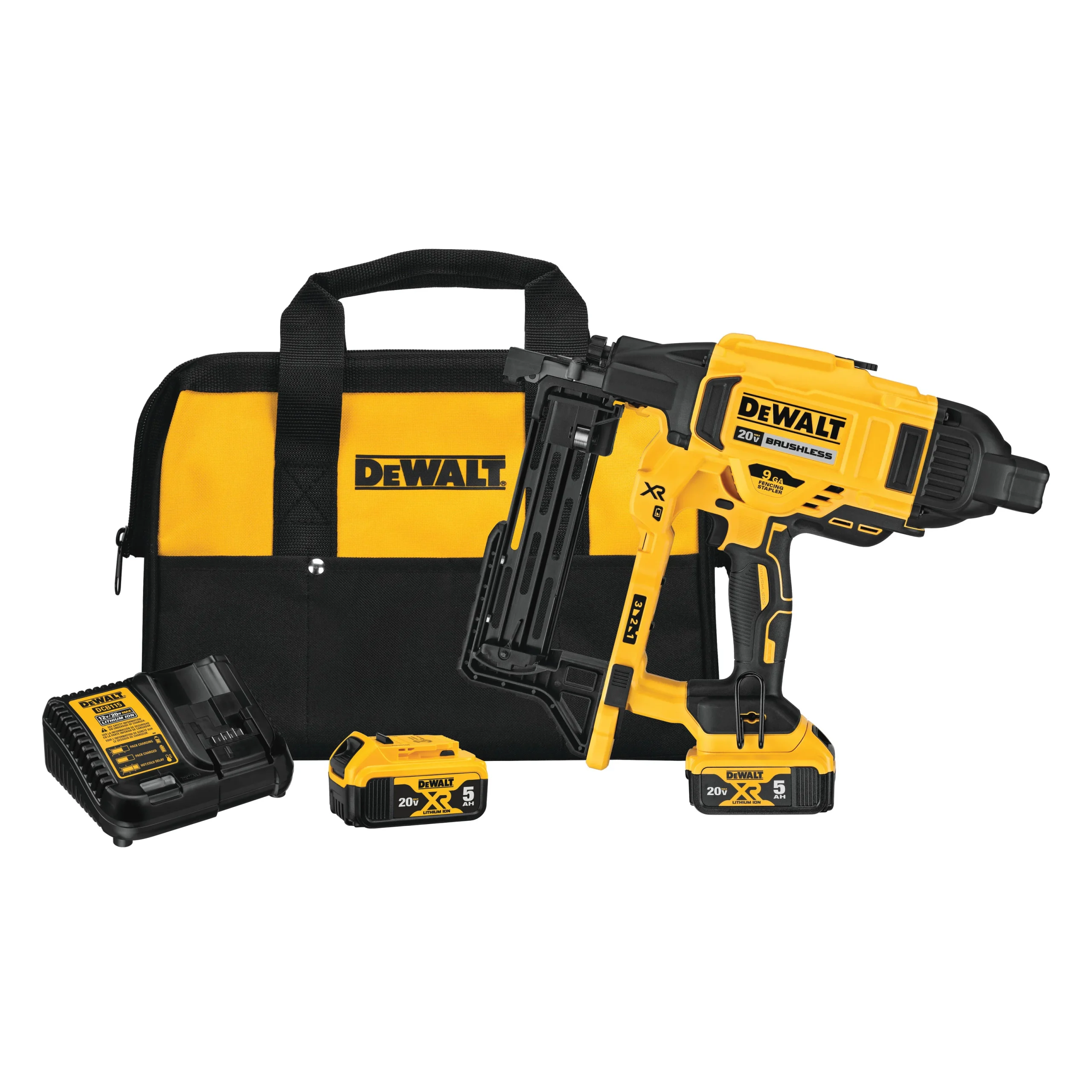 DCFS950P2 Fencing Stapler Kit, Battery Included, 20 V, 5 Ah, 3/8 in W Crown, 1-1/2 to 2 in L Leg, 35 Magazine
