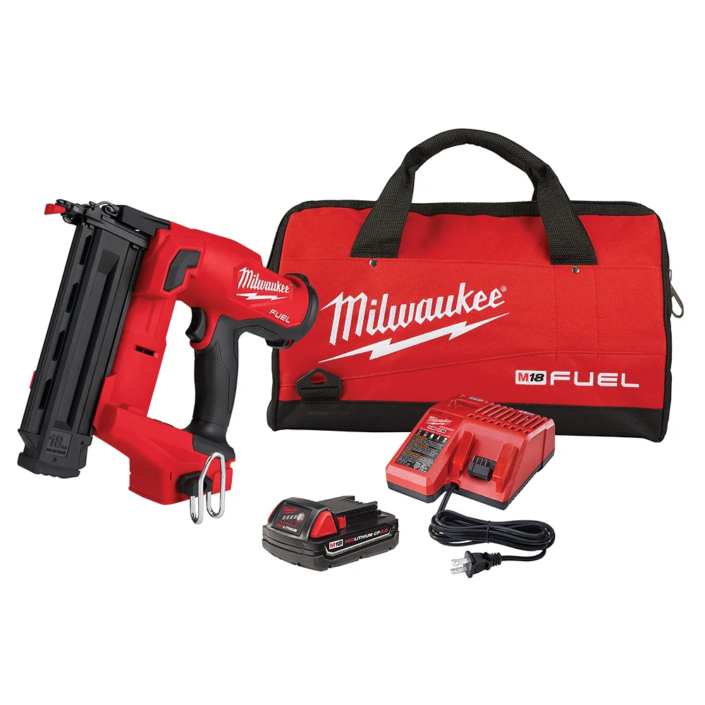 2746-21CT Brad Nailer Kit, Battery Included, 18 V, 2 Ah, 110 Magazine, Glue Collation, 18 ga Nail