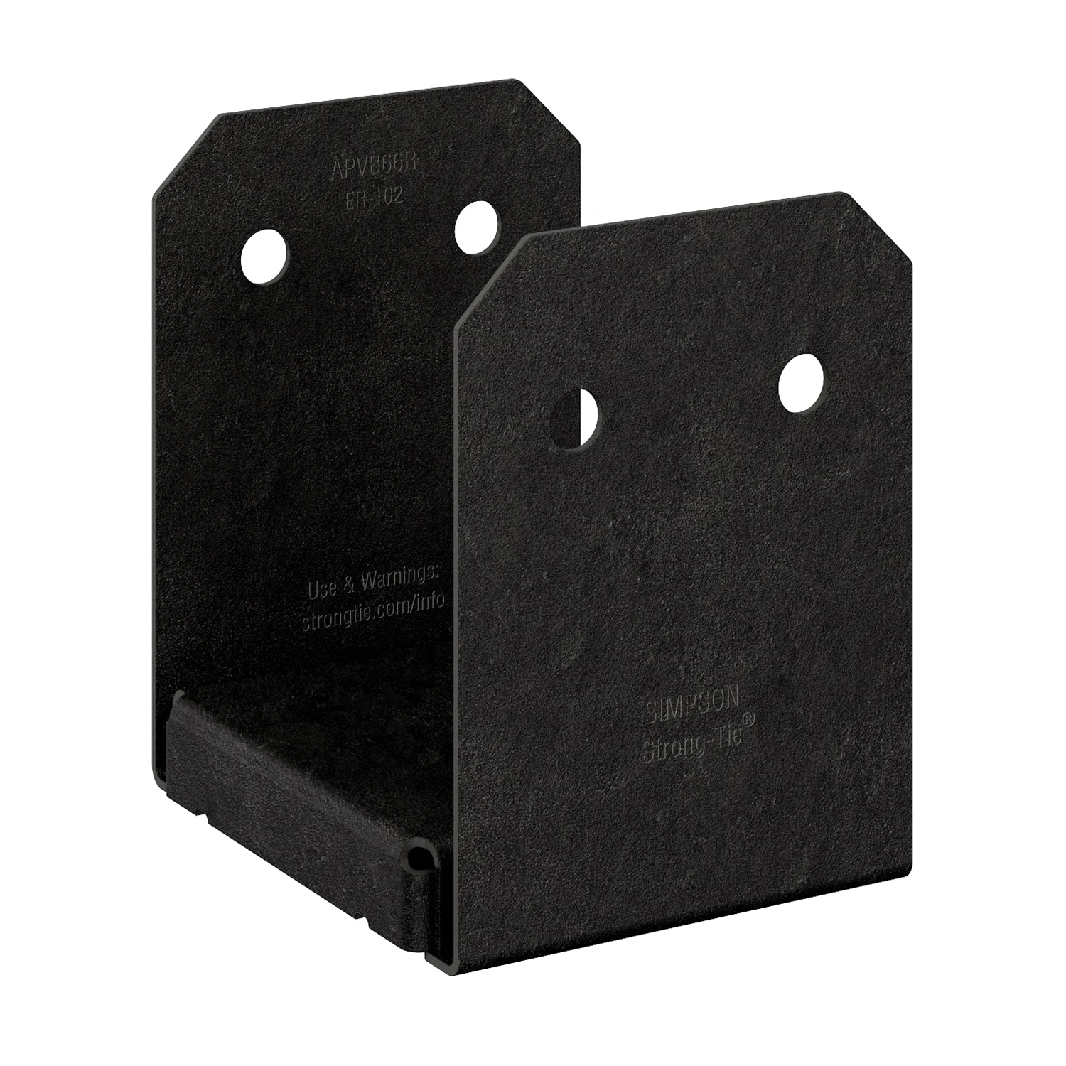 Outdoor Accents Avant APVB66R Adjustable Post Base, 6 x 6 in Post, 12 ga, Steel, Black Powder-Coated, ZMAX
