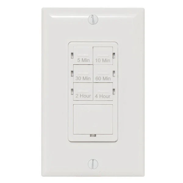 R5M4HW In Wall Countdown Timer, Digital Time Switch, 5 min, 10 min, 30 min, 60 min, 2 hr, 4 hr Time Setting - NSI