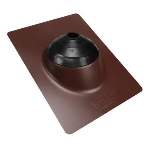 IPS Multi-Size 4N1 Series 81890 Vent Pipe Roof Flashing, 16 in OAL, 12 in OAW, Steel/PVC, Galvanized, Brown, For 1-1/4 to 4 in Pipe