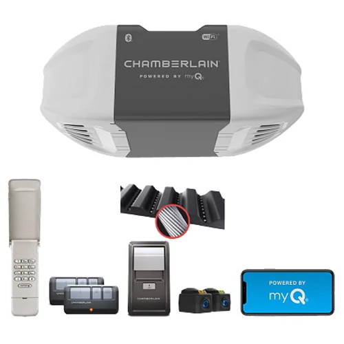 B2405 Garage Door Opener, Belt Drive, OS: myQ and Security+ 2.0, Gray - Chamberlain