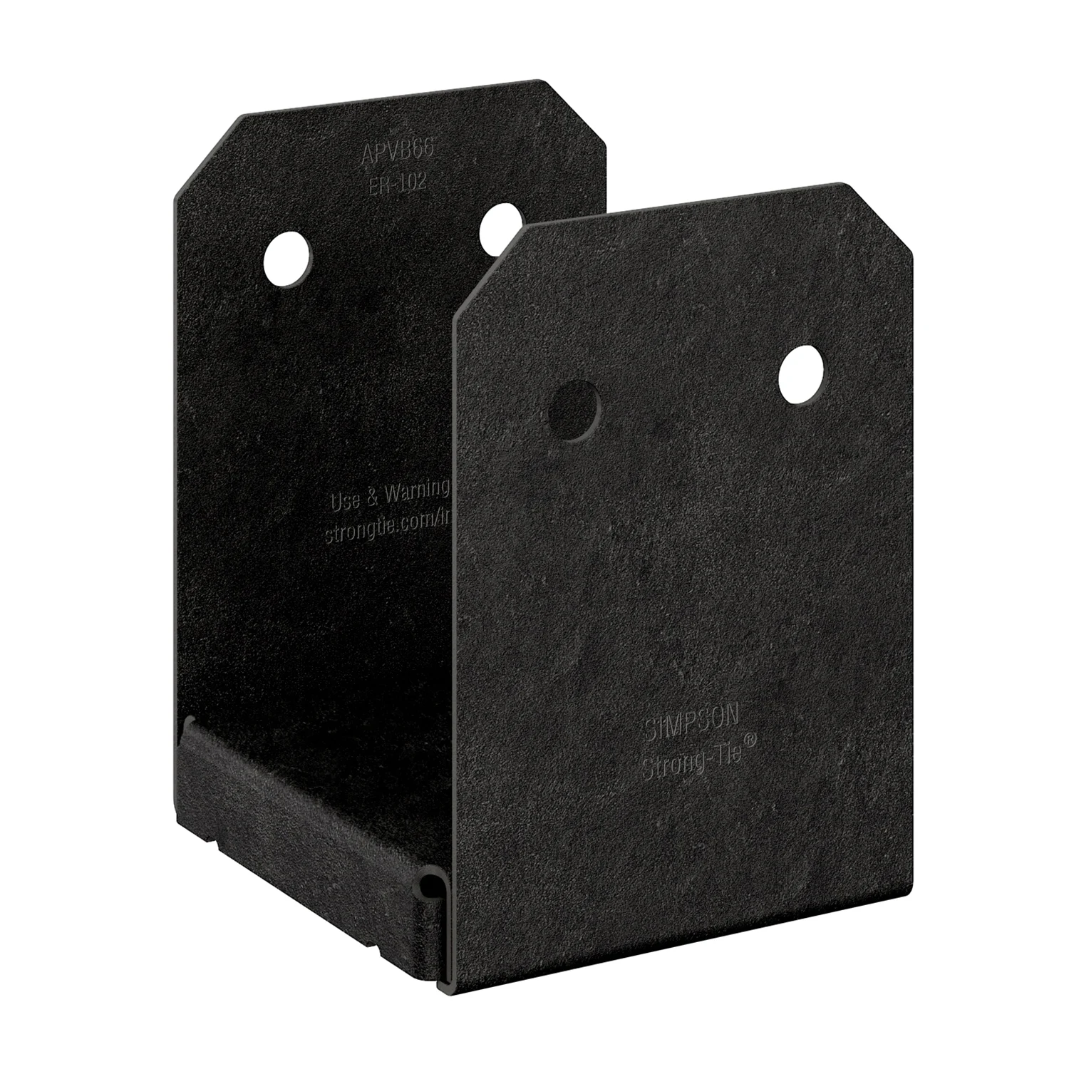 Outdoor Accents Avant APVB66 Adjustable Post Base, 6 x 6 in Post, 12 ga, Steel, Black Powder-Coated, ZMAX