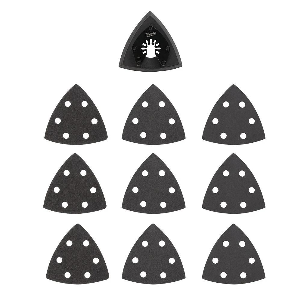 49-25-2009 Triangle Sanding Pad and Paper Variety Pack, 60, 120, 240 Grit, Silicon Carbide Abrasive, 3.35 in L