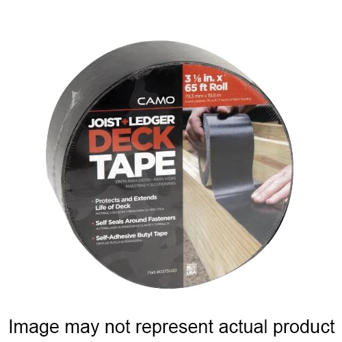 0375010 Deck Tape, 65 ft L, 1-5/8 in W, Polypropylene Backing, Black