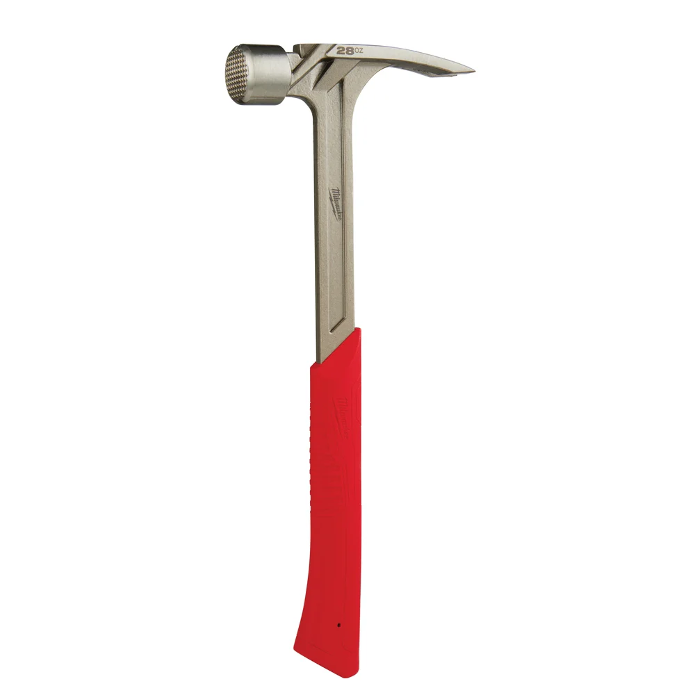 48-22-9029 Framing Hammer, 28 oz Head, Anti-Ring Claw, Milled Face Head, Steel Head, 16.2 in OAL