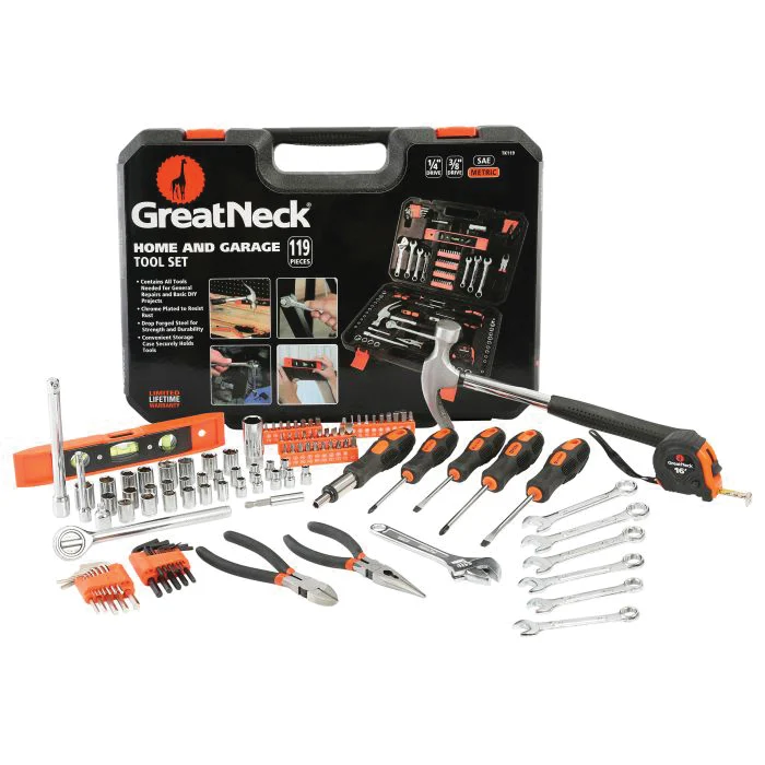 TK119 Home and Garage Tool Set, 119-Piece, Steel