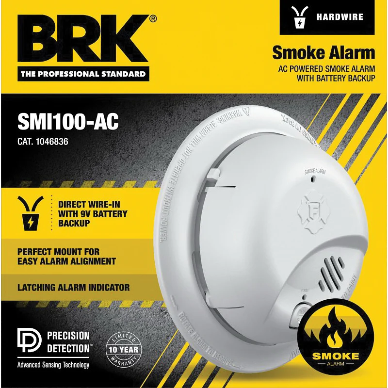 1046836 Smoke Alarm, Ionization Sensor, 85dB at 10 ft, White - First Alert