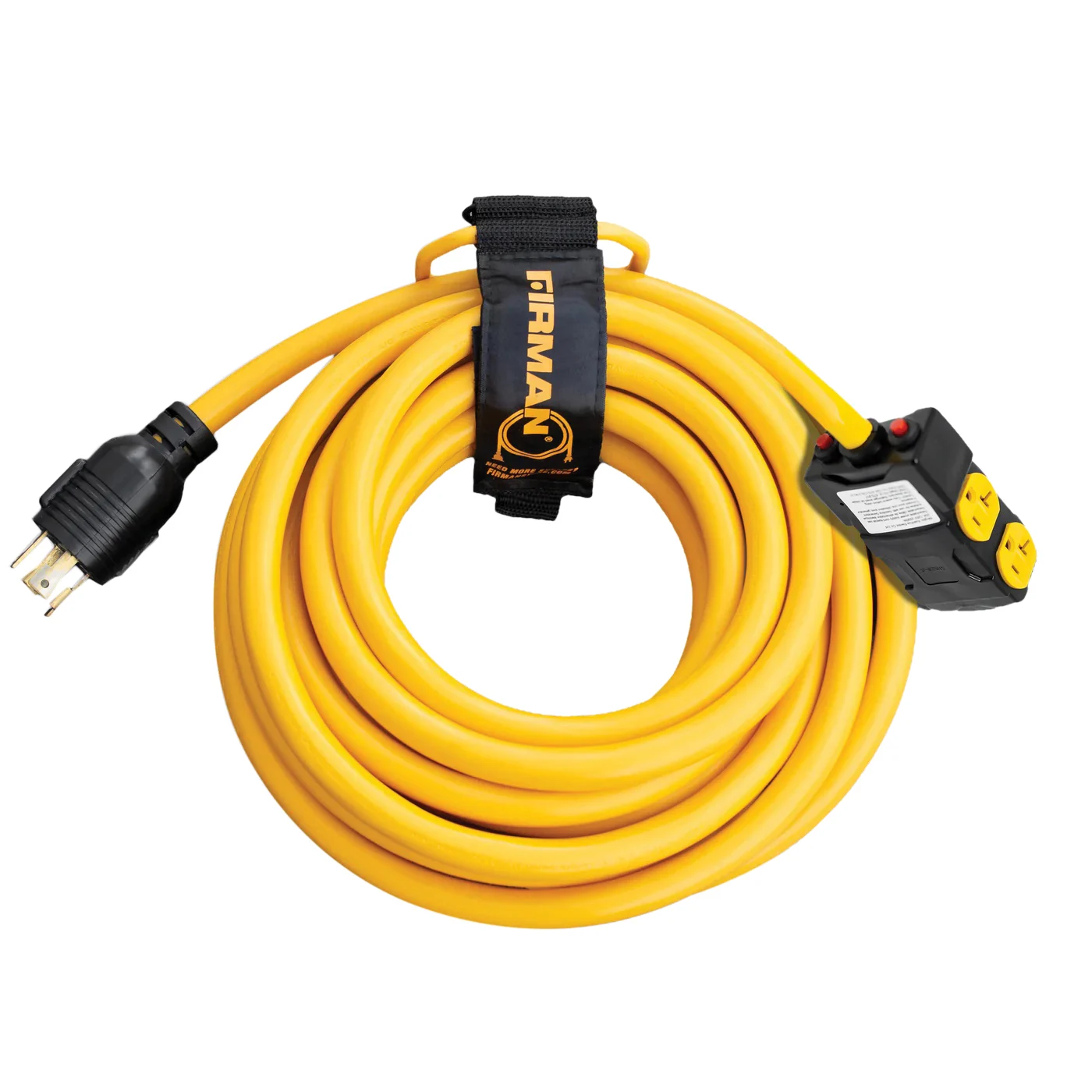 1195 Power Cord with Storage Strap, 10 ga Wire, 25 ft L, Yellow Sheath - Firman