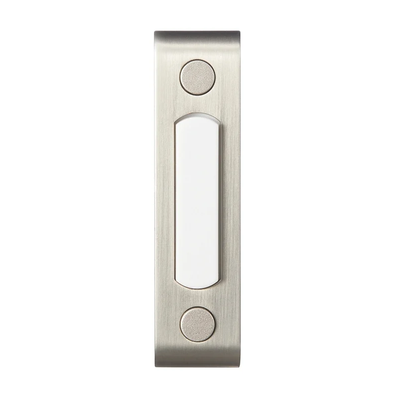 18000217 Pushbutton Doorbell, Wired, Rectangular, Silver - Heath Zenith