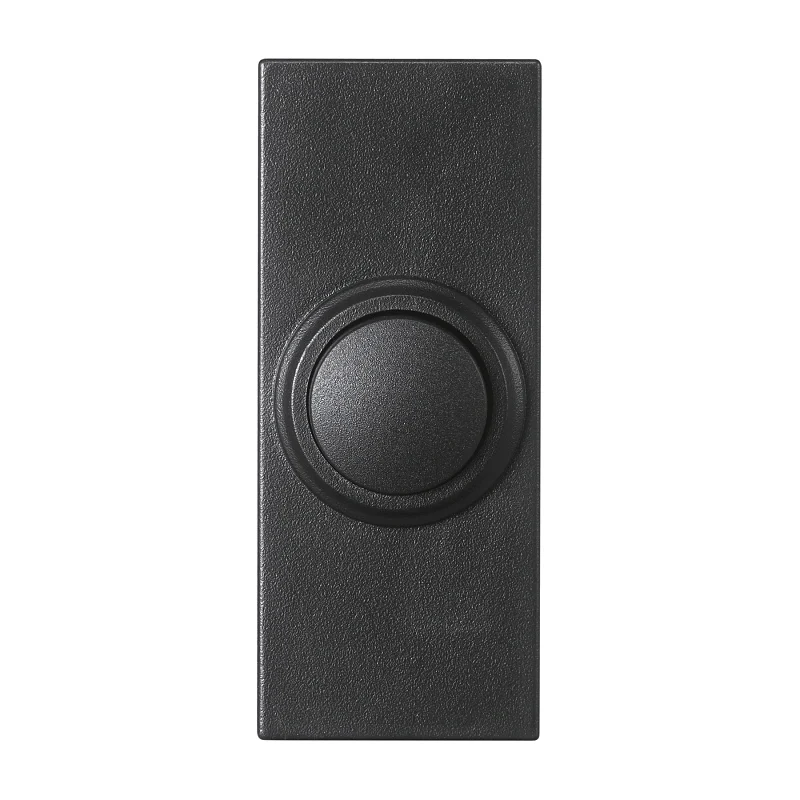 18000159 Pushbutton Doorbell, Wireless, Rectangular, Black - Heath Zenith