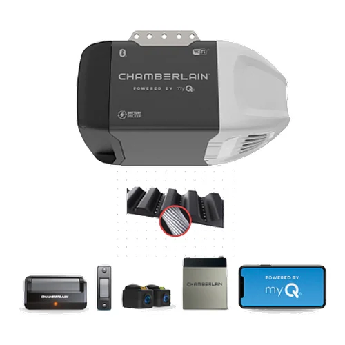 B2210 Garage Door Opener, Battery, Corded, Belt Drive, OS: Security+2.0 - Chamberlain