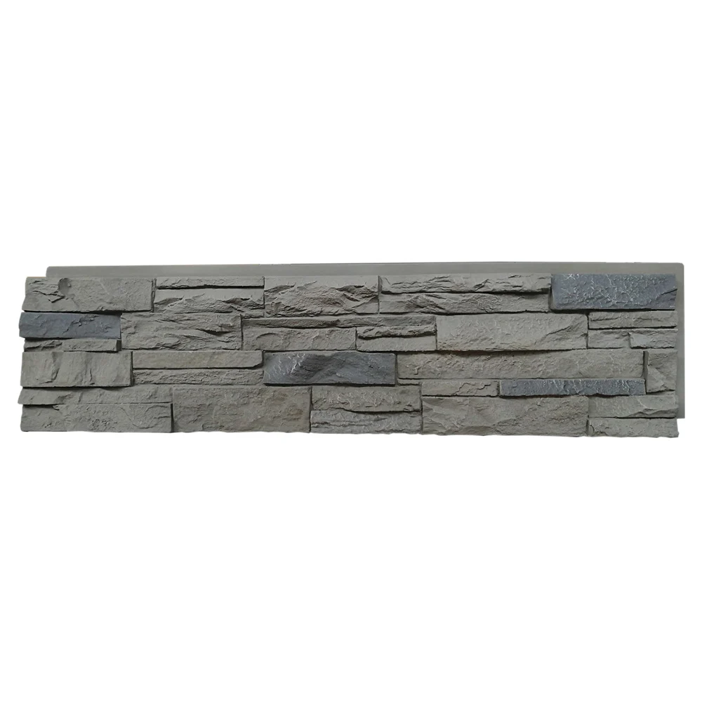 308ATP Siding Panel, 13 in L, 48 in W, 2 in Thick, Interlocking Edge, Ledgestone Profile, Arizona Trail - DuraKwik Stone