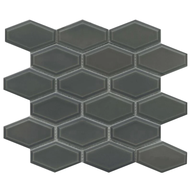 Reward Series F27REWAGR1011MHW Porcelain Mosaic Tile, 11 in L Tile, 10 in W Tile, Pressed Edge, Gray - Emser Tile