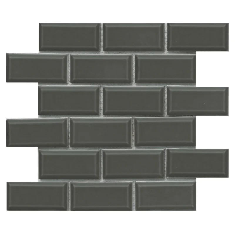 Reward Series F27REWAGR1112MBV Porcelain Mosaic Tile, 12 in L Tile, 11 in W Tile, Pressed Edge, Bevel Pattern - Emser Tile