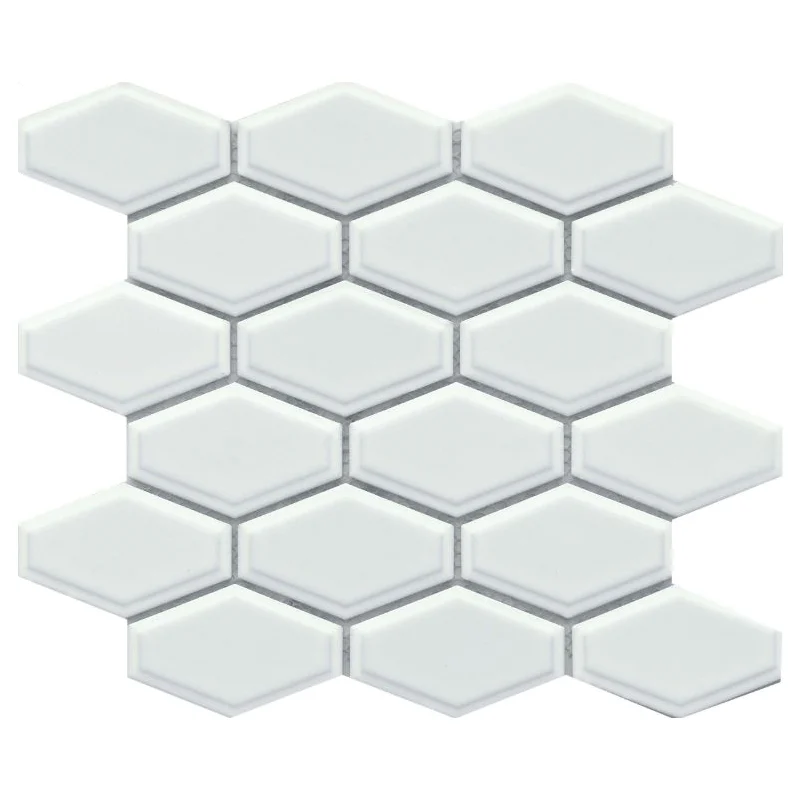 Reward Series F27REWAWH1011MHW Porcelain Mosaic Tile, 11 in L Tile, 10 in W Tile, Pressed Edge, White - Emser Tile