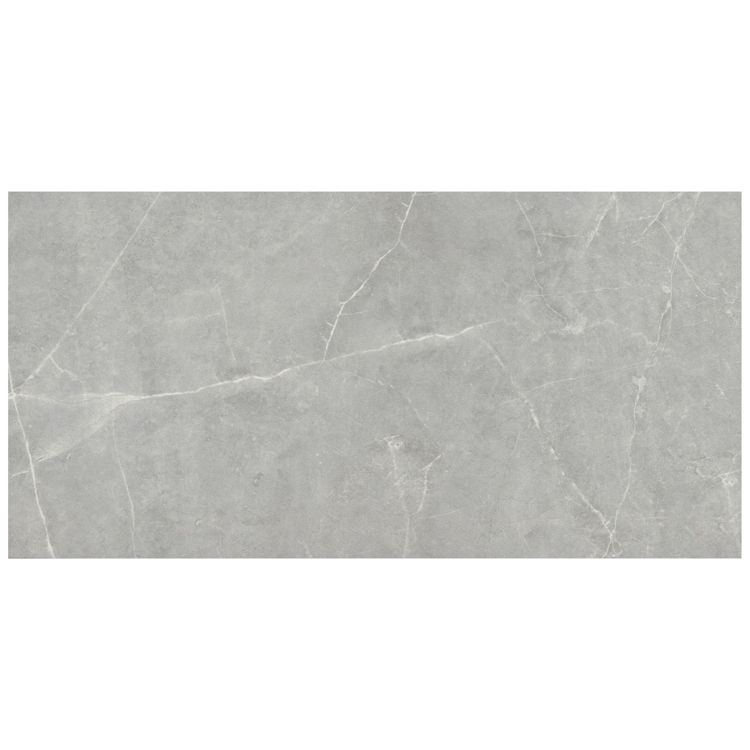 Sterlina II Series F20STERGR1224 Porcelain Tile, 24 in L Tile, 12 in W Tile, Rectified Edge, Gray - Emser Tile