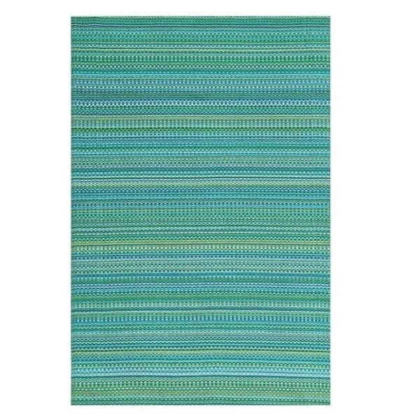 21374 Outdoor Mat, 6 ft L, 9 ft W, Mixed, Reversible Pattern, Plastic Rug, Tropical - Border Concepts