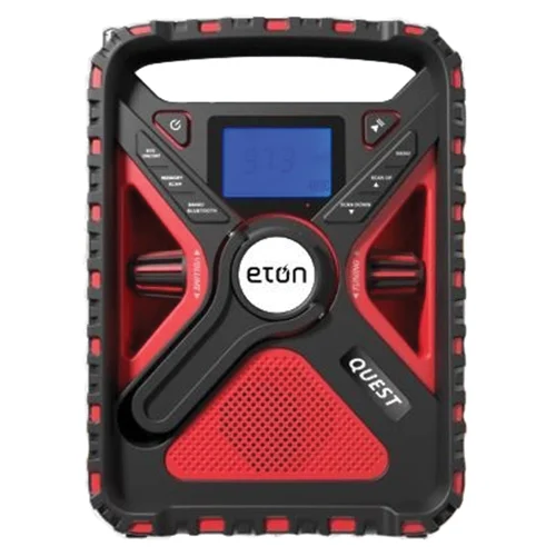Quest NFRX5QUEST Solar-Powered NOAA Weather Radio and Emergency Flashlight, Battery, Solar, Backlit LCD Display